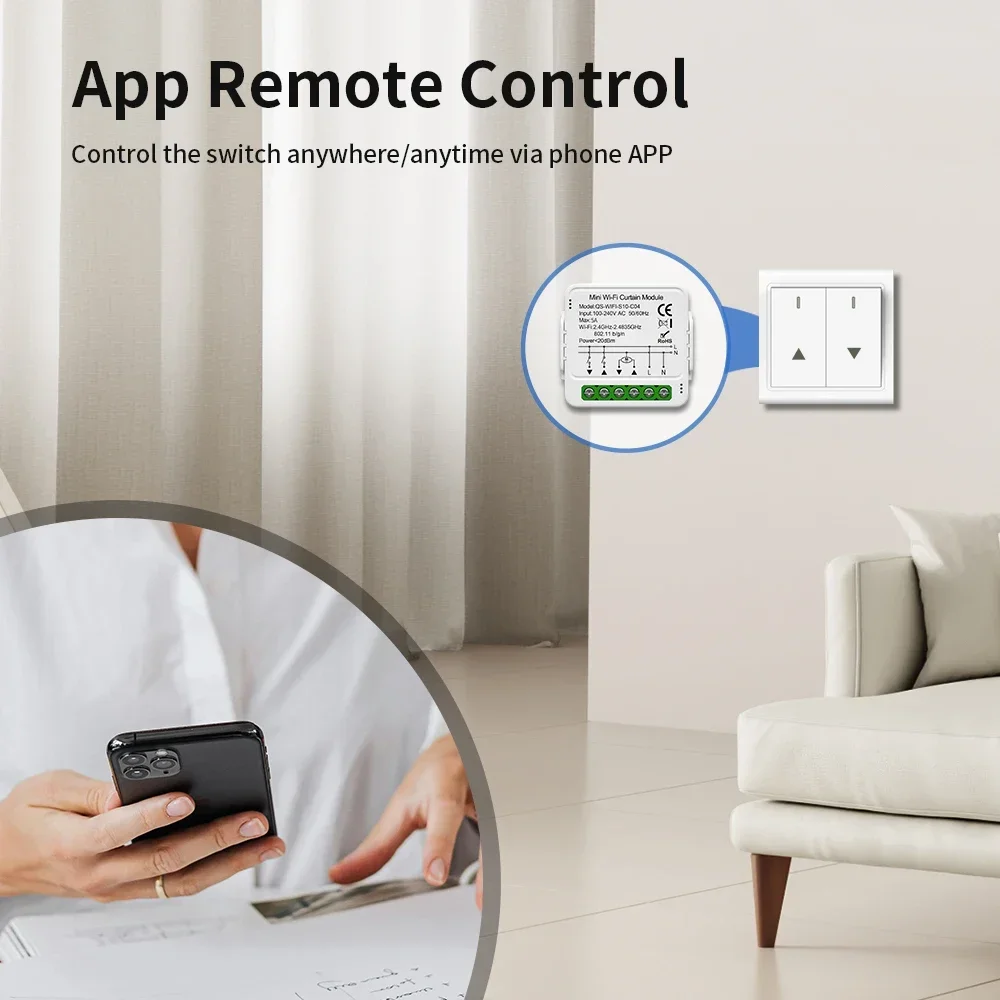 TNCE Tuya Switch Light Curtain Dimmer WIFI Zigbee, Smart DIY MINI Module, Roller Blinds Shutter Breaker, voice alexa google home thumbnail 4