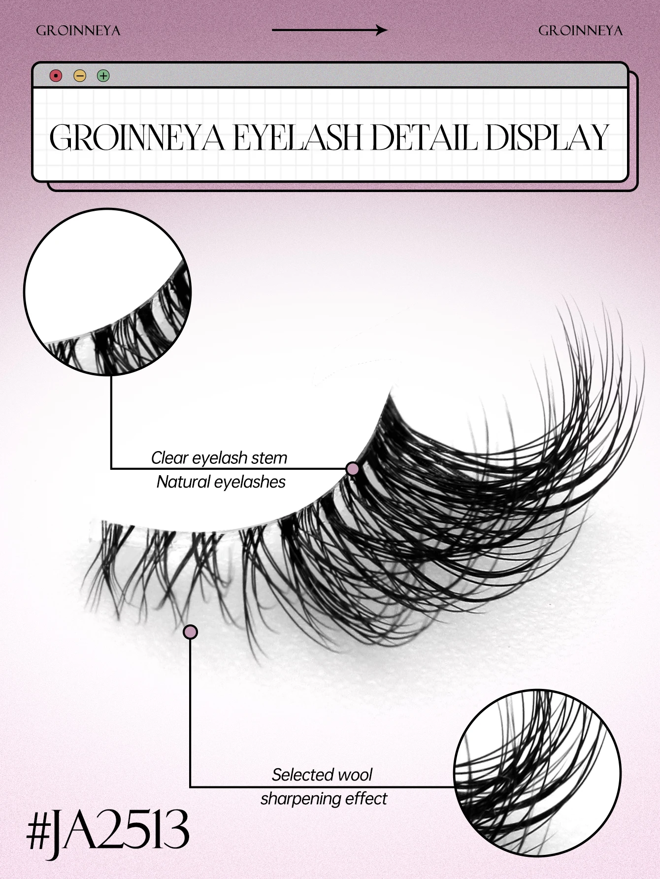 GROINNEYA Half Lashes Half Lashes Soft Natural Clear Band Lashes Natural Look Faux Mink Wispy Mink Eyelashes Extension Makeup thumbnail 5