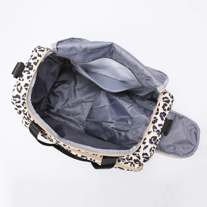 Classic Leopard Print Large Capacity Leisure Luggage Bag With Multiple Pockets And Shoe Compartment Sports Fitness Travel Bag thumbnail 6