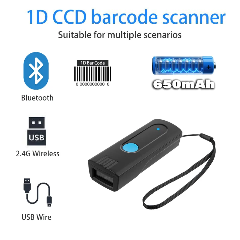 Mini Pocket Barcode Scanner Wireless Bluetooth Instant Upload or storage Mode Optional Support IOS Android Windows System thumbnail 5
