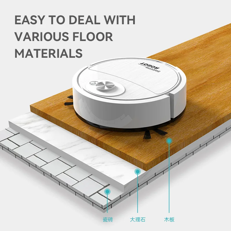 Vacuum Cleaner USB Charging Sweeping Robot Mop Machine Pet Hair Hard Floor Carpet Home Smart Sweeping Suction Cleaning Appliance thumbnail 3