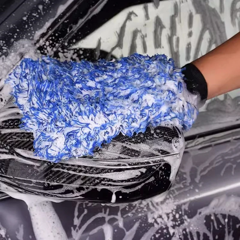 Microfiber Car Wheel Brush Cleaner Brush Rim Cleaner Brush Tire Brush Wheel Cleaning Brushes Auto Wash Glove Accessories thumbnail 2