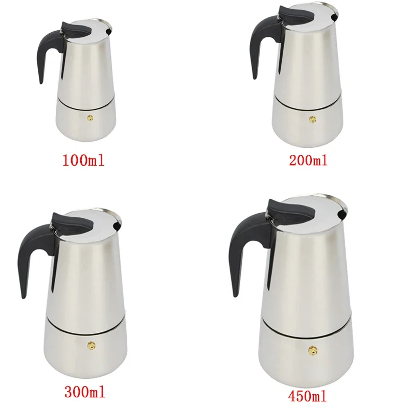 2/4/6/9 Cups Stainless Steel Coffee Maker Moka Pot Espresso Maker Cups Latte Percolator Stove Top Espresso Pot thumbnail 3