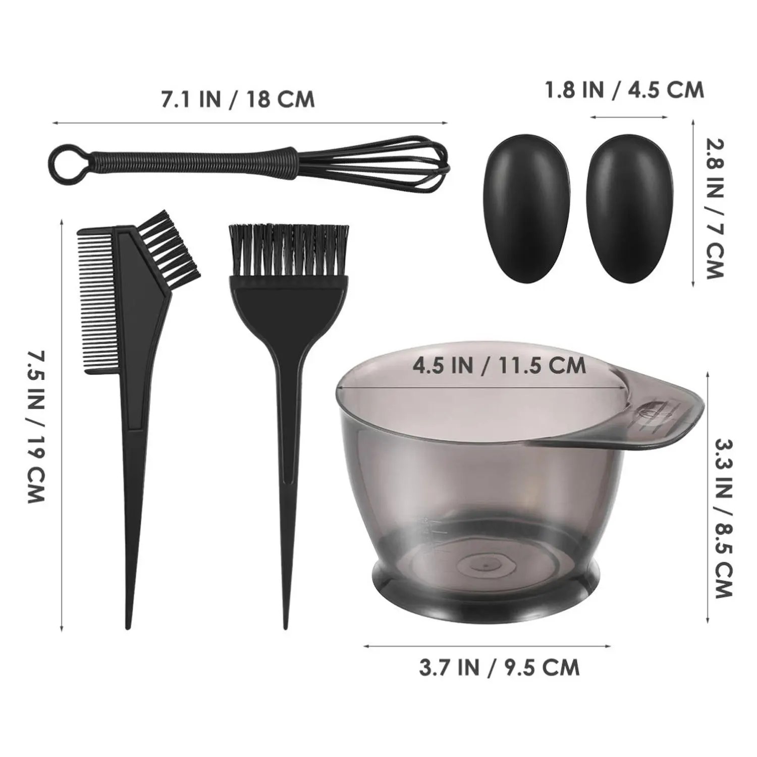 5/22PCS Hair Dye Color Brush Bowl Set with Ear Cap Dye Mixer Hair Tint Dying Coloring Applicator Hairdressing Styling Accessorie thumbnail 4