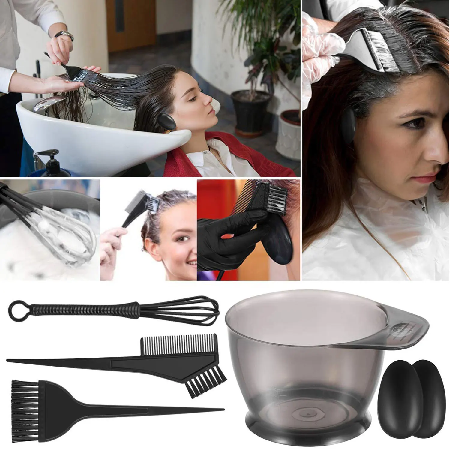 5/22PCS Hair Dye Color Brush Bowl Set with Ear Cap Dye Mixer Hair Tint Dying Coloring Applicator Hairdressing Styling Accessorie thumbnail 2