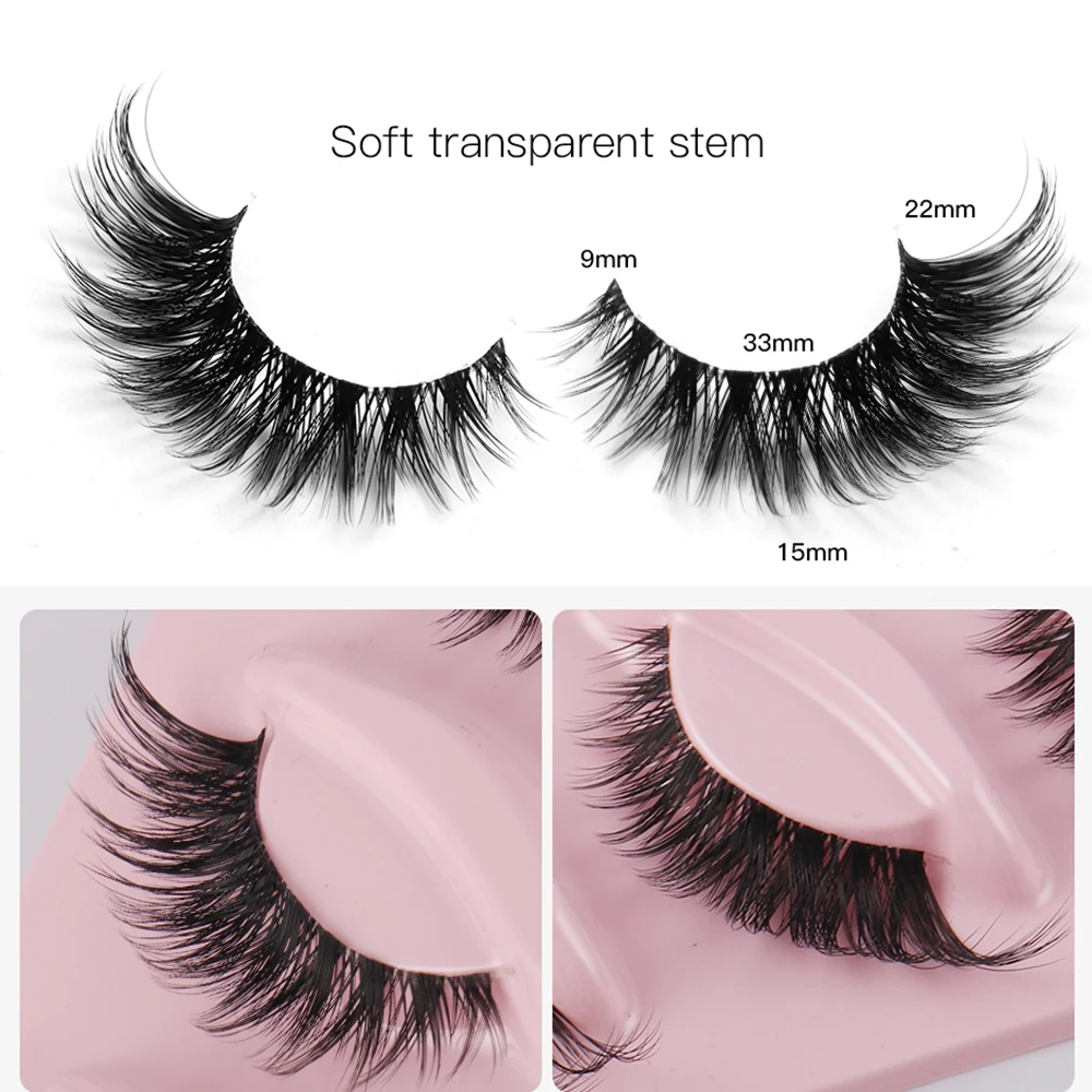 5 Pairs Cat Eye Lashes Faux Mink Eyelashes Natural Long Manga Lashes Winged End Eye Elongated Eyelashes Fake Lashes Makeup thumbnail 3