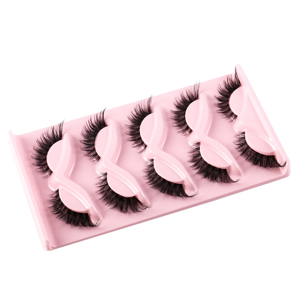 5 Pairs Cat Eye Lashes Faux Mink Eyelashes Natural Long Manga Lashes Winged End Eye Elongated Eyelashes Fake Lashes Makeup thumbnail 5