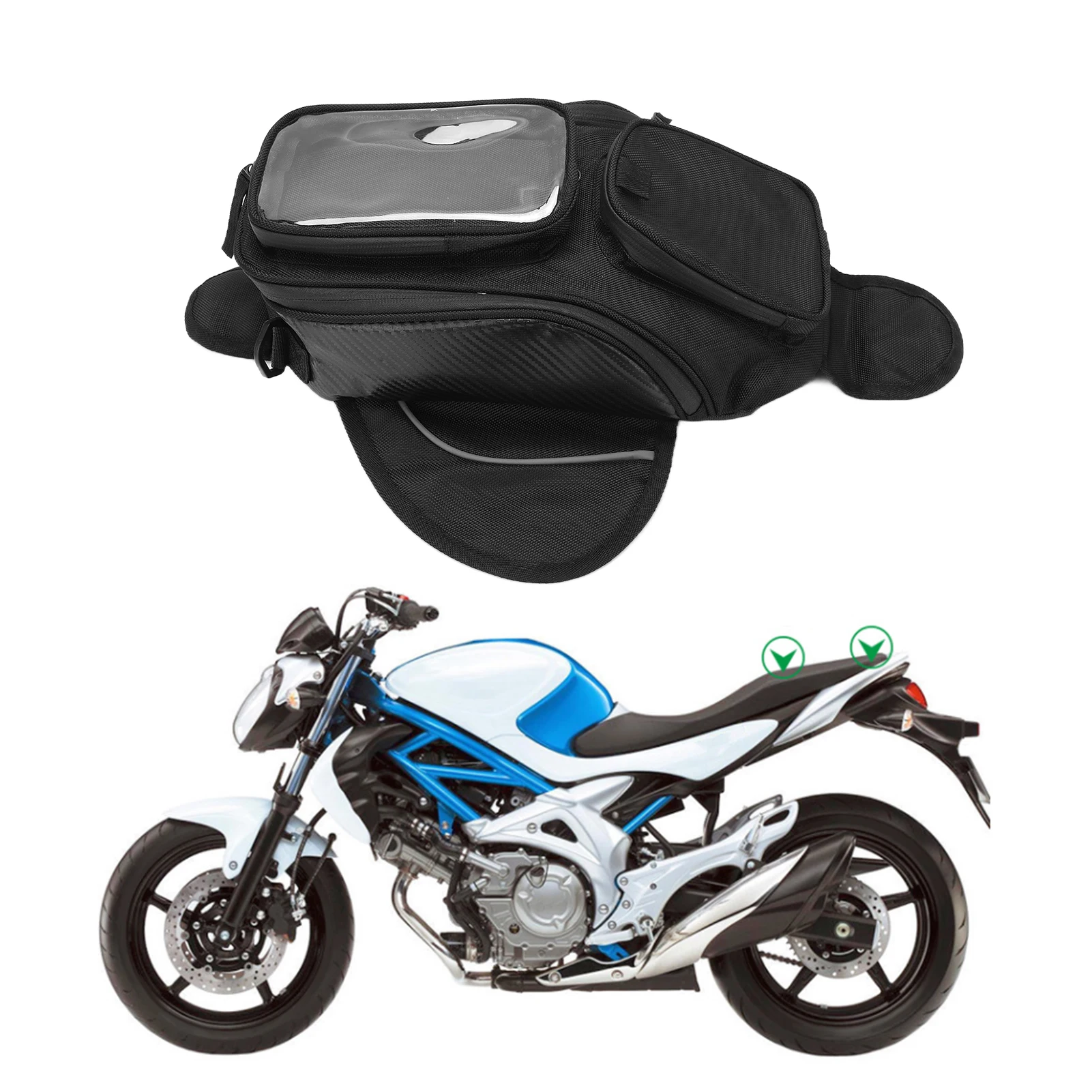 Motorcycle Tank Bag Decorative Backpack Oxford Cloth Waterproof Wear Resistant for Riding thumbnail 3