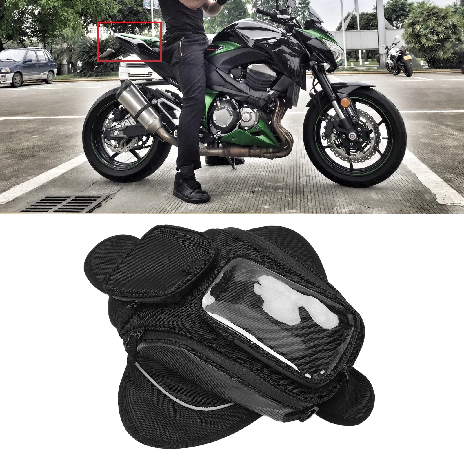 Motorcycle Tank Bag Decorative Backpack Oxford Cloth Waterproof Wear Resistant for Riding thumbnail 6