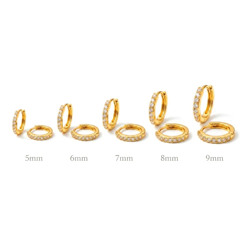 2/6PCS 316L Stainless Steel Minimalist Hoop Earrings Crystal Zirconia Small Cartilage Helix Tragus Piercing Jewelry for Women thumbnail 6
