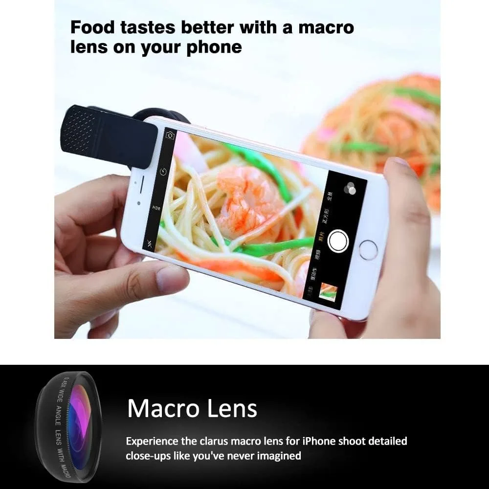 2 IN 1 Lens Universal Clip 37mm Mobile Phone Lens Professional 0.45X 49uv Super Wide-Angle + Macro HD Lens For iPhone Android thumbnail 6