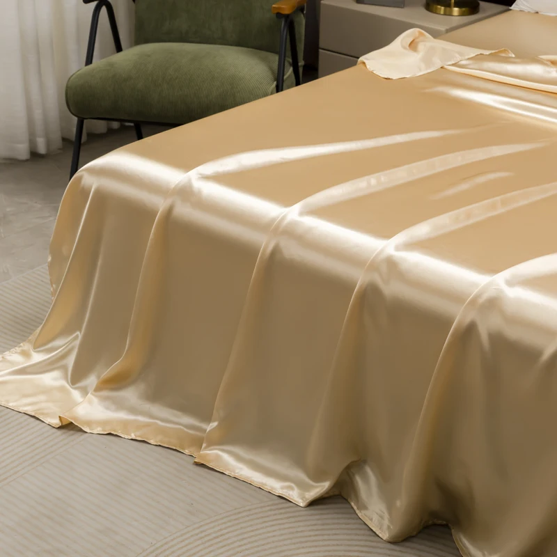 Solid Color Satin Sheet and Pillowcase Set，Luxurious Bedding Ensemble with a Silky Sheen，Twin/Full/Queen/King Size thumbnail 6
