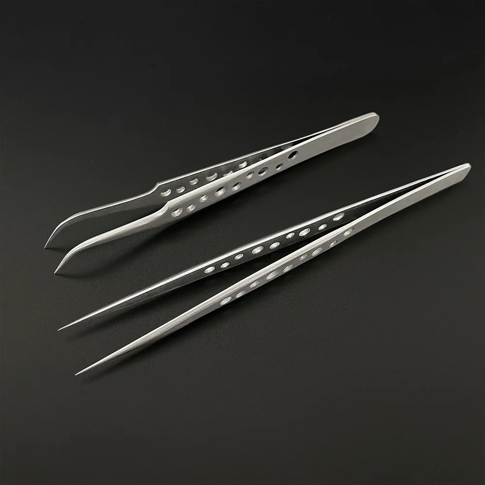 Electronics Industrial Tweezers Precision Anti-static Curved Straight Tip Stainless Forceps Phone Repair Hand Tool sets thumbnail 2