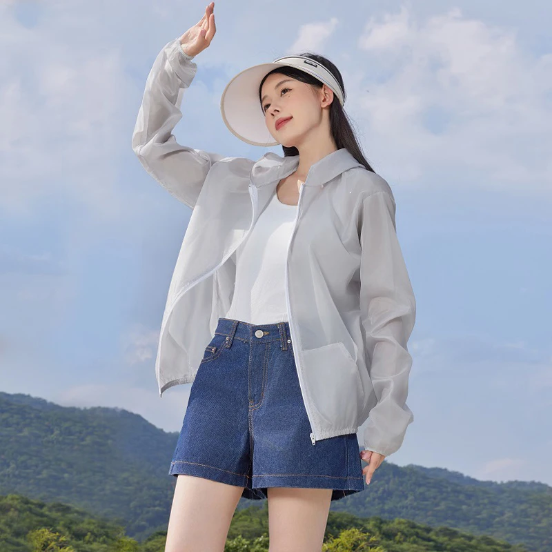 Jacket Women Summer Sun Protection Coat Anti-UV Quick Dry Sports Windbreaker Cycling Run Sunscreen Shirt thumbnail 5