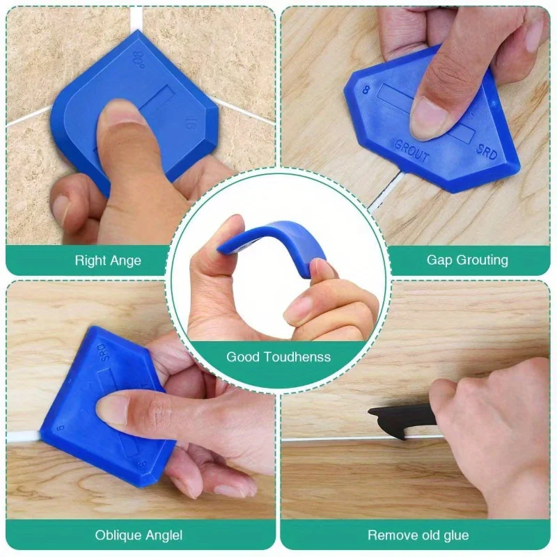 4-Piece Silicone Caulking Tool Set - Versatile, Easy Clean-up, & Professional Sealant Spreading thumbnail 5