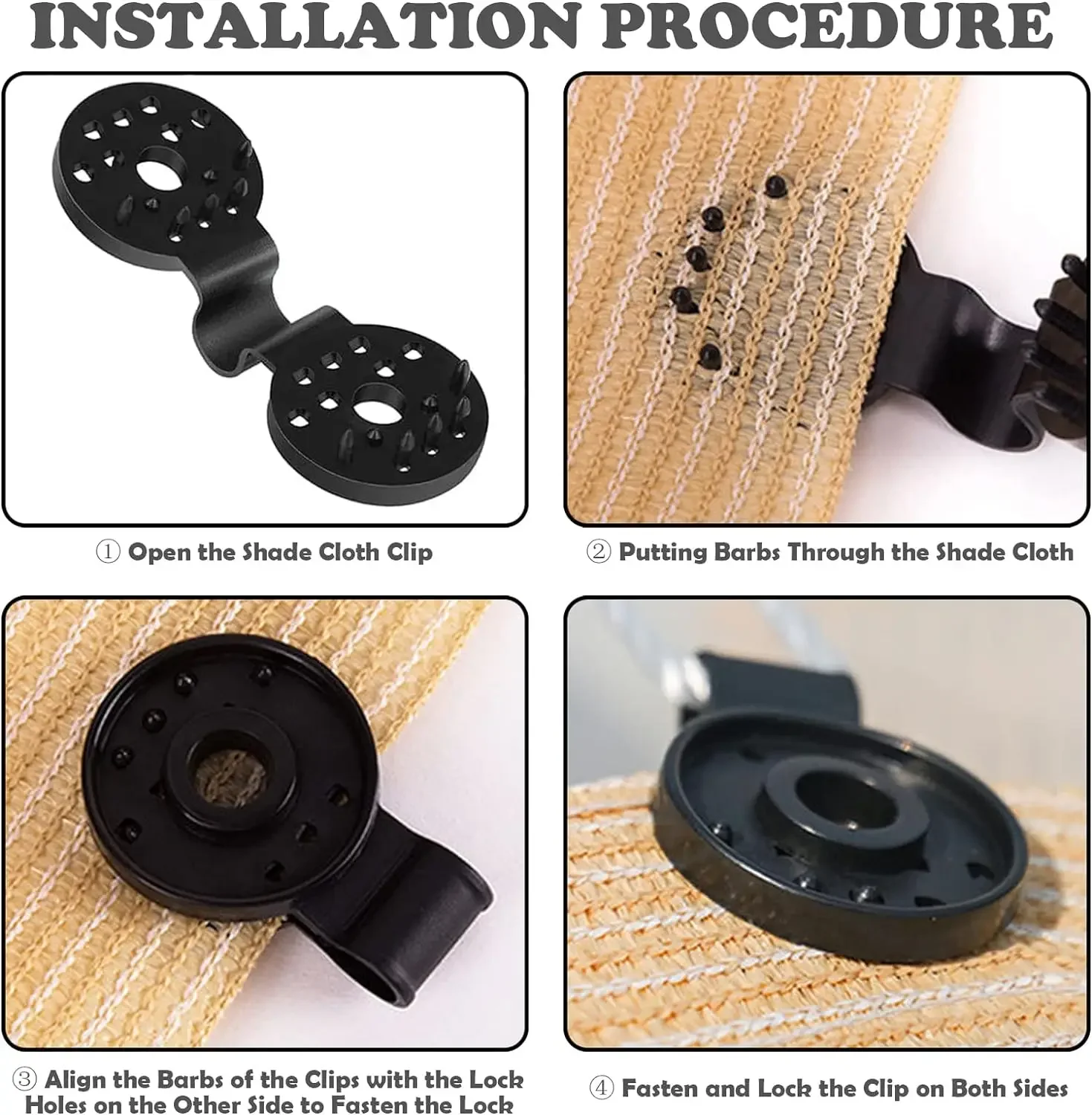 Shade Cloth Clips Shade Fabric Clamps Accessories Grommets For Net Mesh Cover Sunblock Fabric In Garden Backyard Greenhouse thumbnail 3