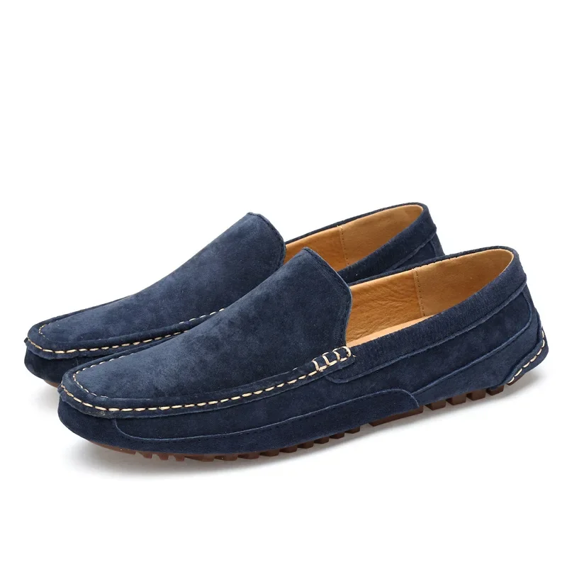 Suede Leather Men’s Loafers Luxury 2024 Casual Shoes for Men Boat Shoes Handmade Men Slipon Driving Shoes Male Moccasins Zapatos thumbnail 2
