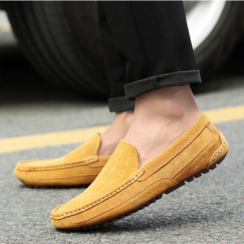 Suede Leather Men’s Loafers Luxury 2024 Casual Shoes for Men Boat Shoes Handmade Men Slipon Driving Shoes Male Moccasins Zapatos thumbnail 6