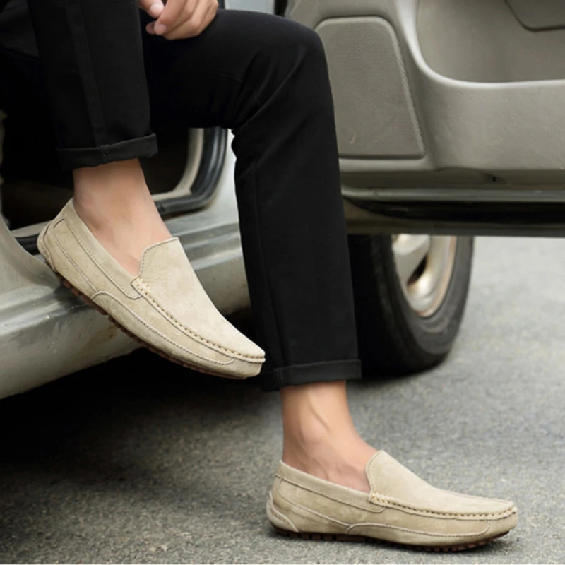 Suede Leather Men’s Loafers Luxury 2024 Casual Shoes for Men Boat Shoes Handmade Men Slipon Driving Shoes Male Moccasins Zapatos thumbnail 5