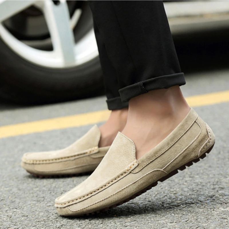 Suede Leather Men’s Loafers Luxury 2024 Casual Shoes for Men Boat Shoes Handmade Men Slipon Driving Shoes Male Moccasins Zapatos thumbnail 4