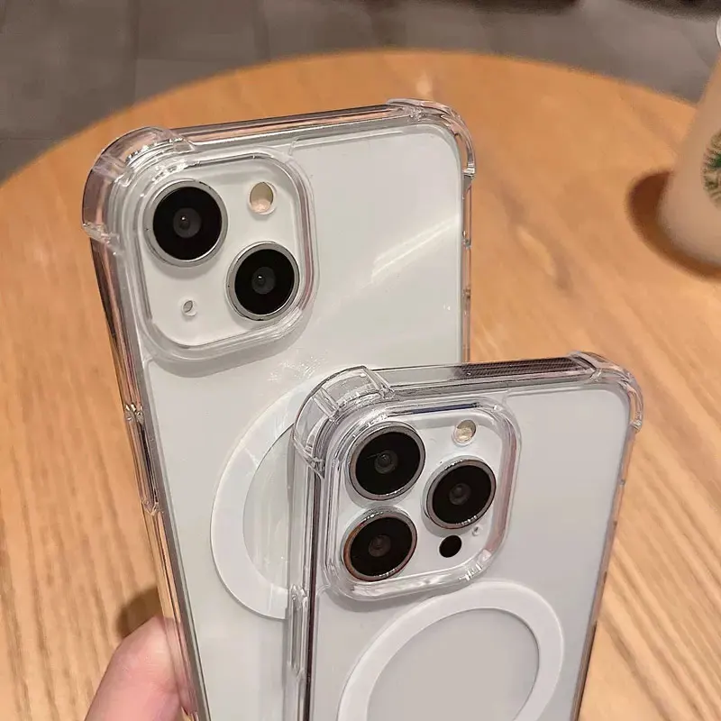 Luxury Wireless Charge For Magsafe Transparent Case for iPhone 16 15 14 13 12 11 Pro Max Plus Magnetic Shockproof Bumper Cover thumbnail 4
