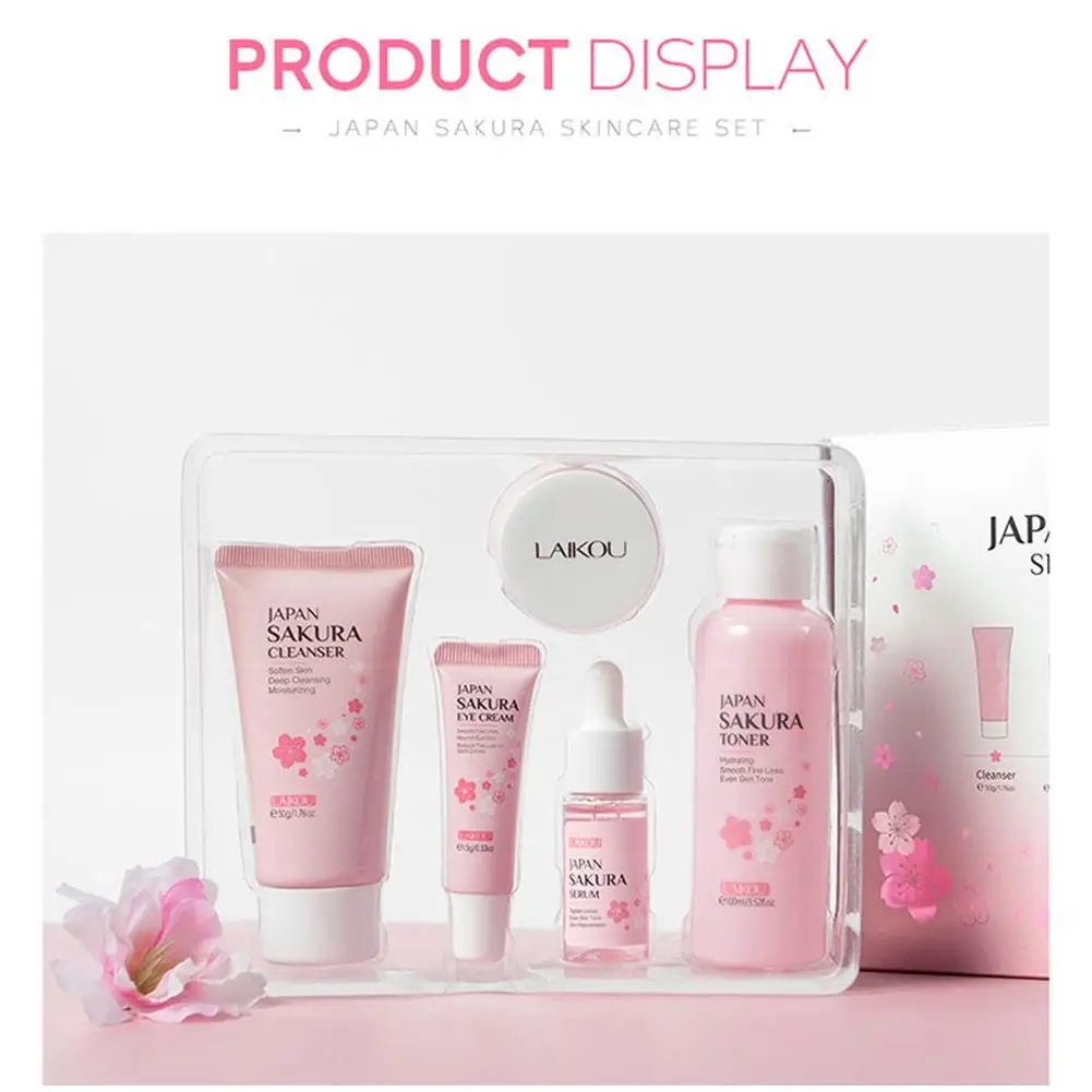 5/3pcs/Set Sakura Skin Care Sets Face Cream Serum Toner Facial Cleanser Sunscreen Eye Cream Gift Box Face Skin Care Set Product thumbnail 2