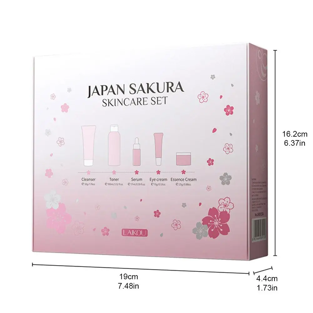 5/3pcs/Set Sakura Skin Care Sets Face Cream Serum Toner Facial Cleanser Sunscreen Eye Cream Gift Box Face Skin Care Set Product thumbnail 6