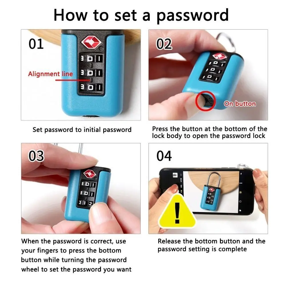 2024 New TSA Customs Code Lock for Travel Luggage Password Changeable Lock Contrast Color Design Padlock thumbnail 5