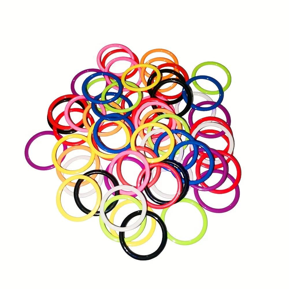 100PCS Multi-Color Metal Ring-Shaped Stitch Markers,Knitting Supplies, Crochet & Sewing - Durable & Decorative Craft Accessories thumbnail 2