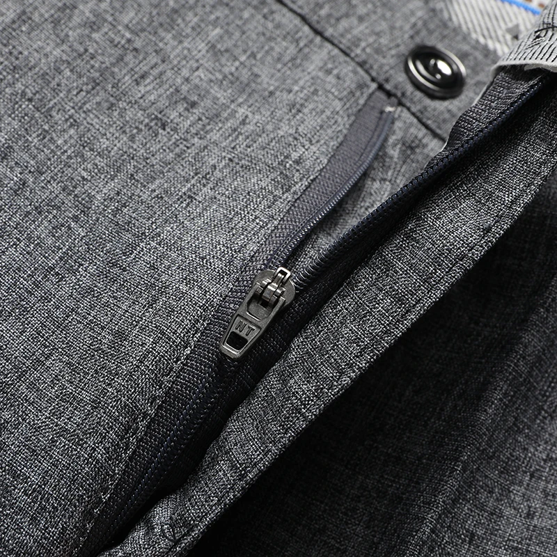 Mens Trousers Business Casual Pants Summer Autumn Dress Straight Pants Elastic Black Grey Loose Formal Pants thumbnail 5
