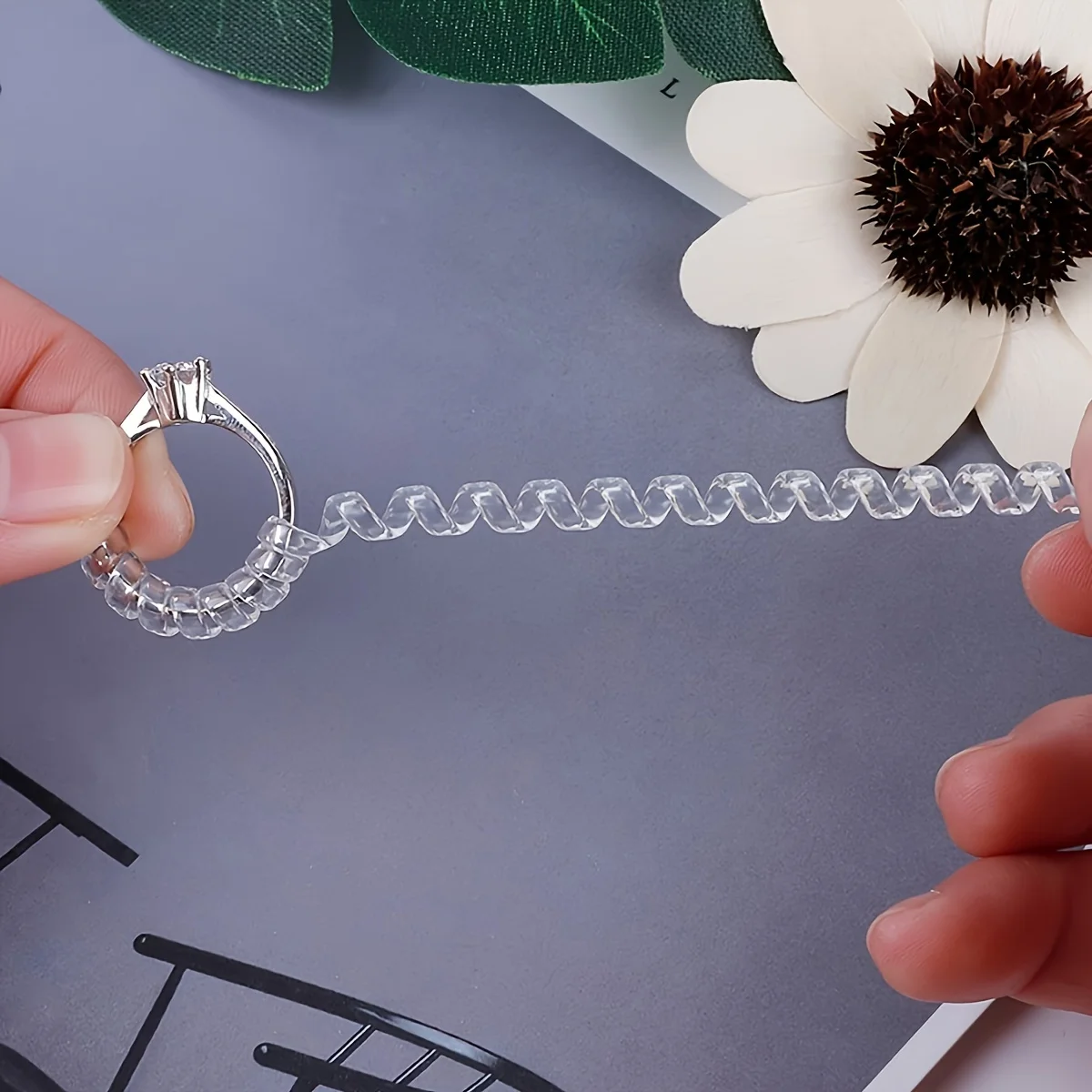 4pcs Invisible Ring Size Adjuster For Loose Rings,  Ring Protection Adjuster, Spiral Ring Gasket Jewelry Fastener is Suitable thumbnail 2