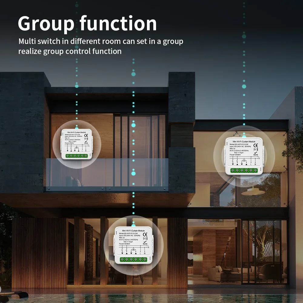 TNCE Tuya Curtain Switch module wifi zigbee rf433mhz, Roller Blinds Shutter Motor breaker, Smart Control Voice Alexa Google Home thumbnail 6