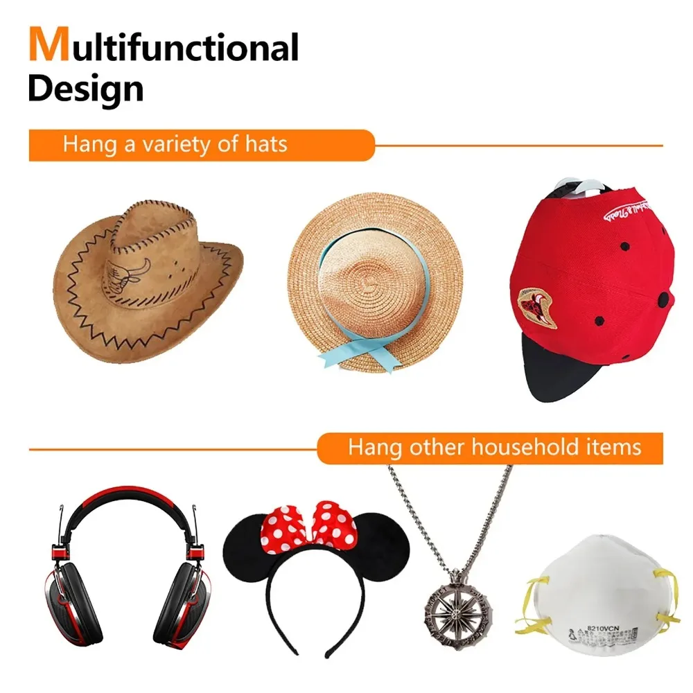2/4/8/10 Pieces Baseball Casual Hat Storage Box Without Drilling Portable Cap Holder Support Caps Accessories for Caps Organizer thumbnail 4