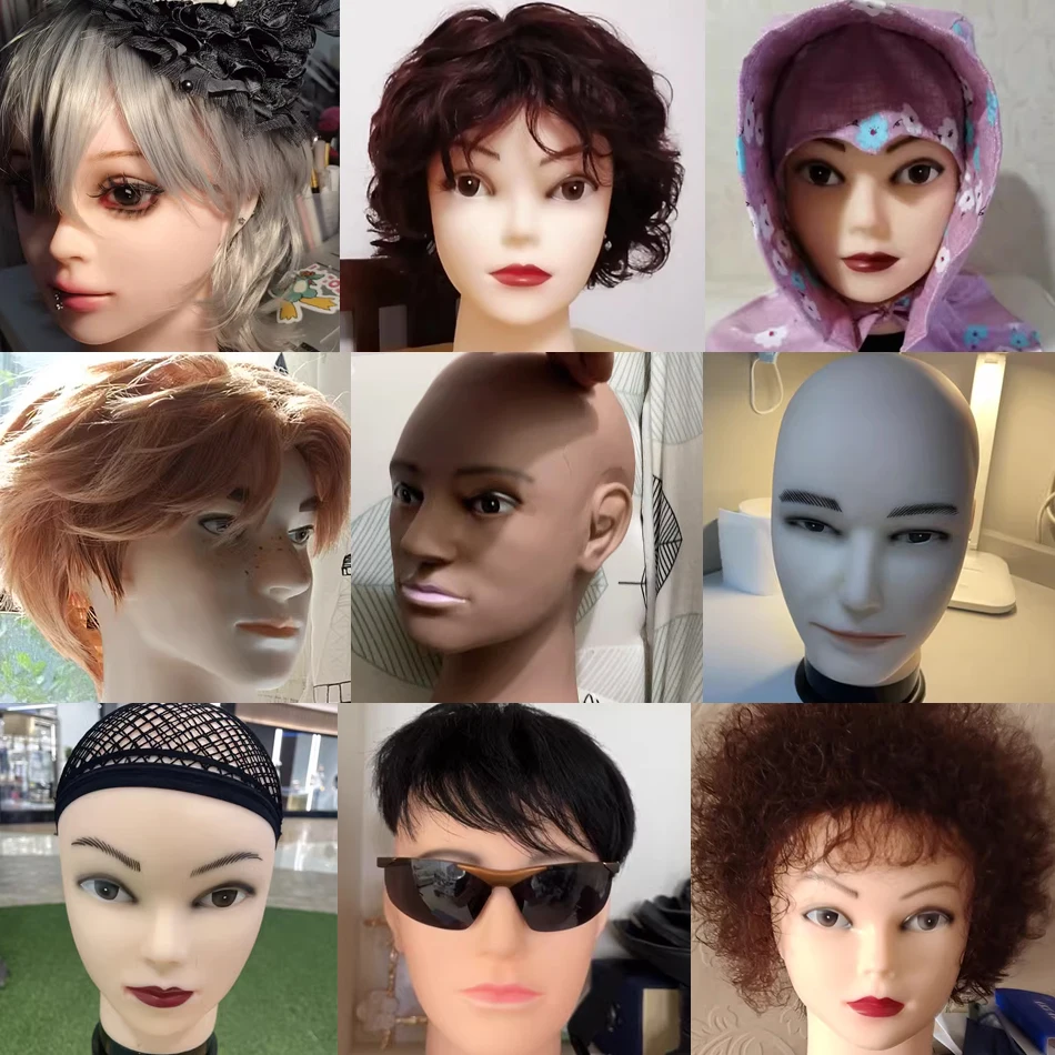 Mannequin Head Wig Stand With Adjustable Wig Tripod Stand Holder For Wigs Making Display Cosmetology Manikin Training Head thumbnail 5