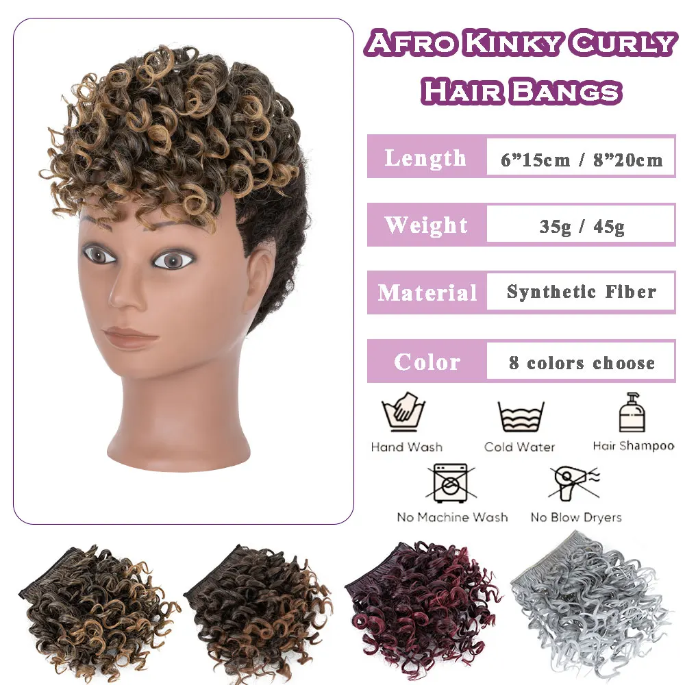 Snoilite Synthetic Afro Puff Bangs Hairpiece Short Kinky Curly Hair Bun For Women Girls Short Chignon Hair Extension Black Brown thumbnail 4