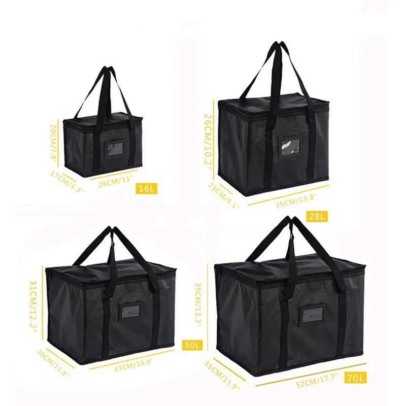 16L-70L Insulated Thermal Tote Bag Big Storage Cooler Delivery Zipper Thermal Case Picnic Camping Tin Foil Food Bags thumbnail 5