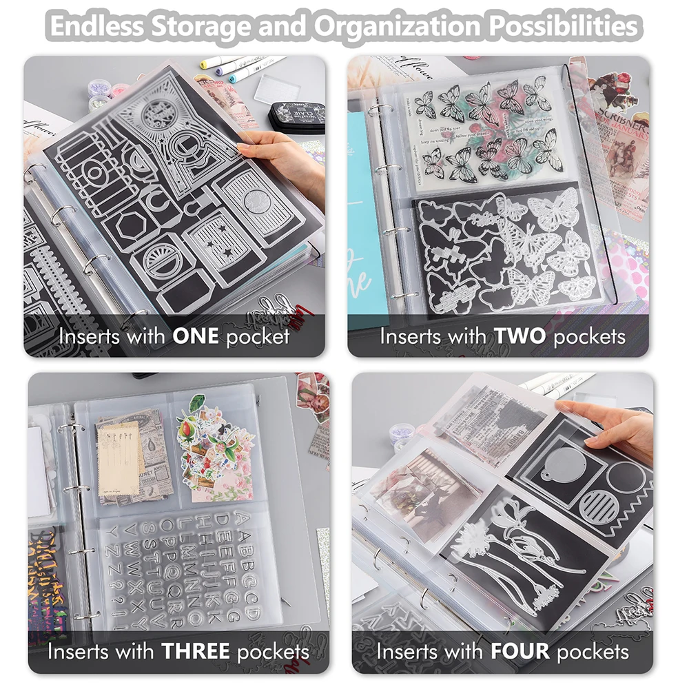 A4 Size Die Storage Book Binder Multipurpose Envelopes Storage Pockets For Scrapbooking Stamps Cutting Dies Folder Organizer Bag thumbnail 3