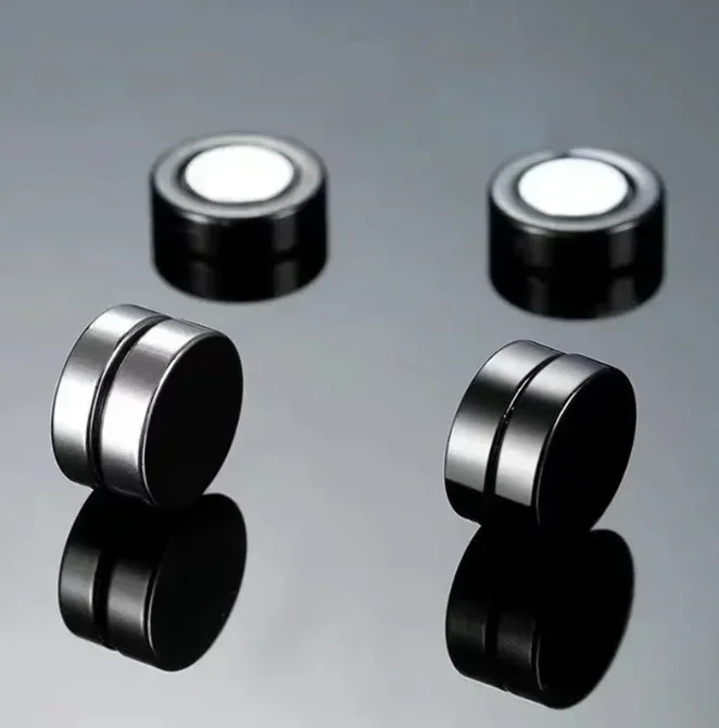 2PCS Magnetic Ear Clips Stud Earrings Non Piercing Strong Magnet Fake Piercing Women Men Jewelry Clip Earrings for Kids Girls thumbnail 4