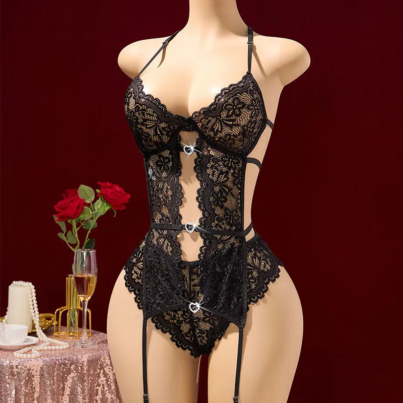 Erotic Hot Nighty Babydoll Crotchless Lingerie Garter Belt Bra Bodysuit One-piece Suit Exotic Sets Sexy Woman Underwear Pajamas thumbnail 5