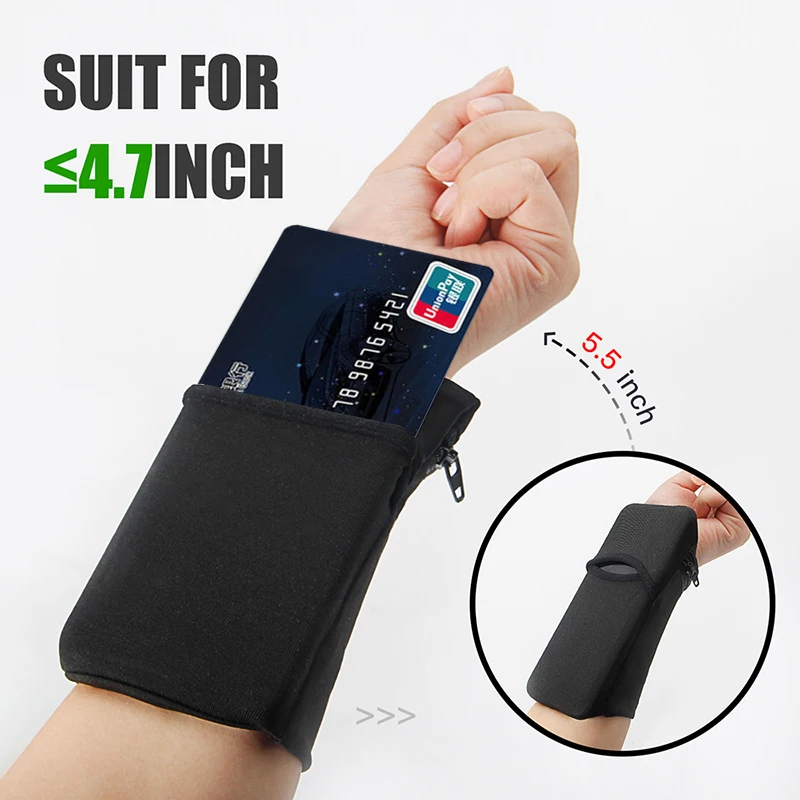 Small Size Wrist Bags Convenient Elastic Cards Wrist Pouch for Outdoor