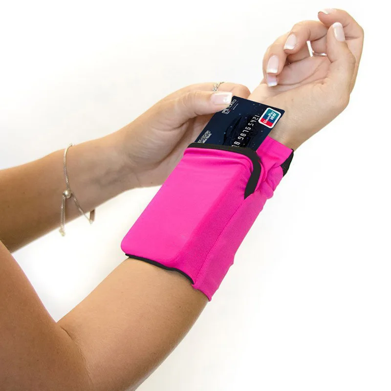 Small Size Wrist Bags Convenient Elastic Cards Wrist Pouch for Outdoor thumbnail 2