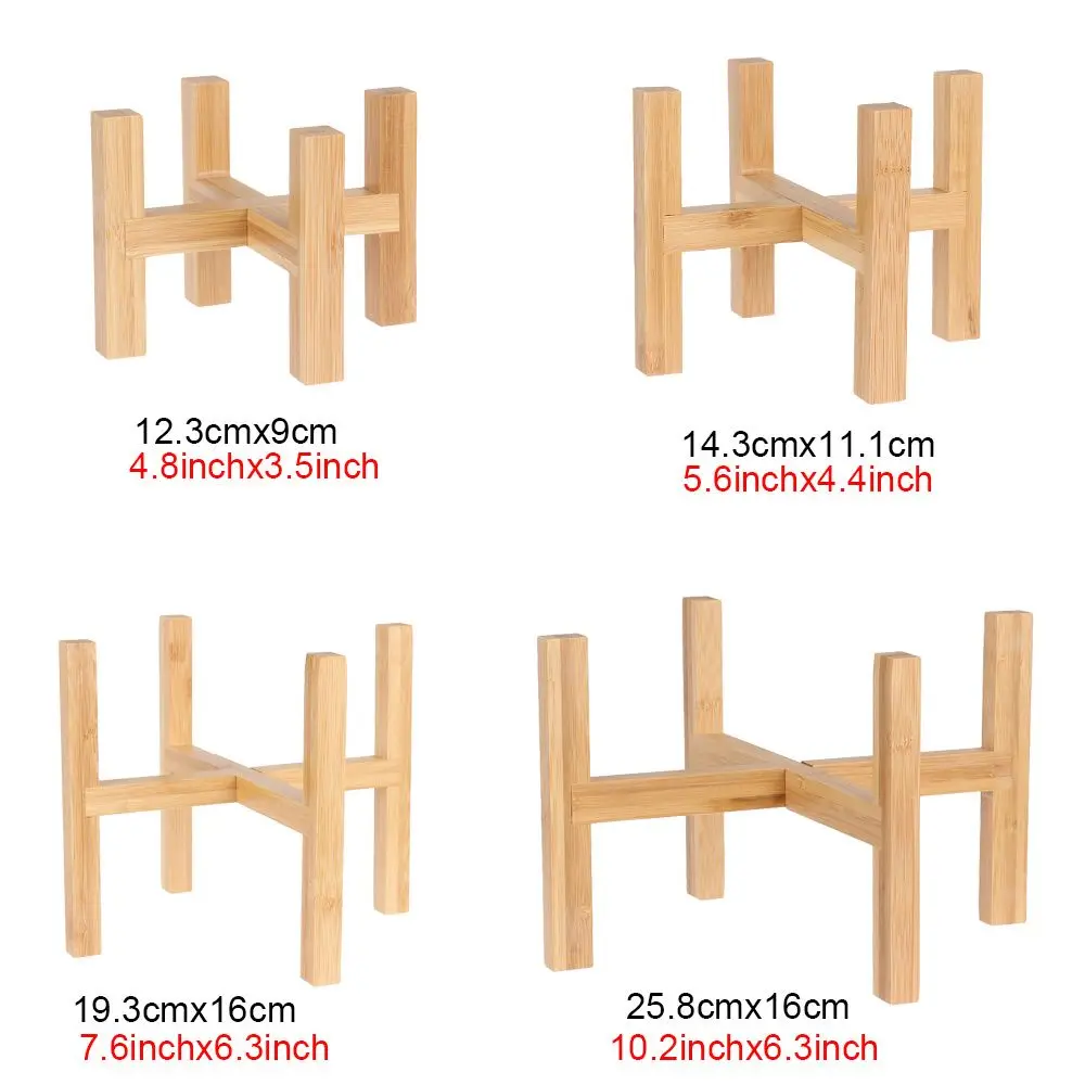 Wood Flowerpot Holder Floor-Standing Bonsai Display Stand Flower Pot Base Indoor Outdoor Home Decoration Tray Garden Supplies thumbnail 6