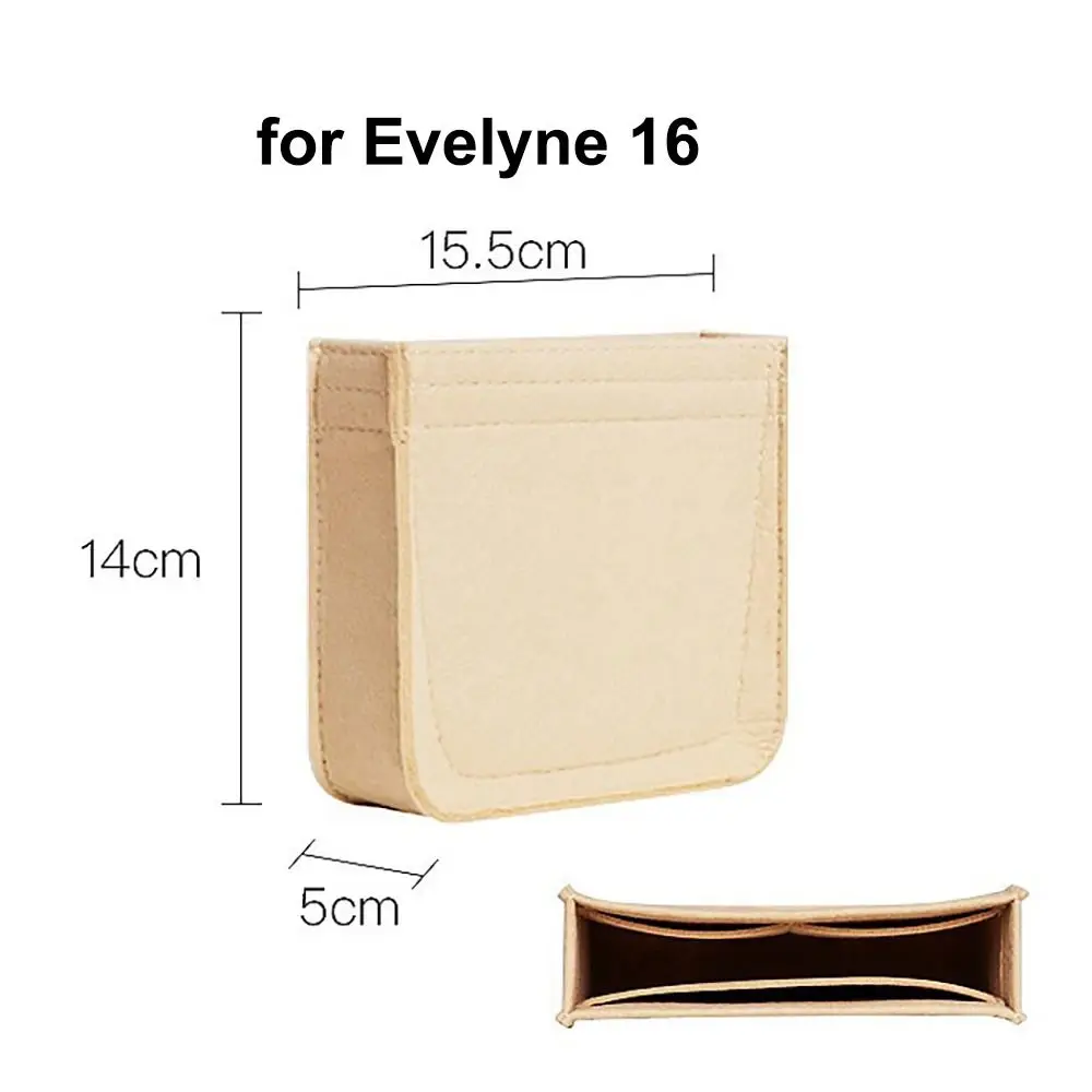 Multi-Pocket Bag Organizer for Evelyne 16/29/33 Inner Bag Storage Bag Felt Handbag Insert Bag Purse Liner Bag thumbnail 2