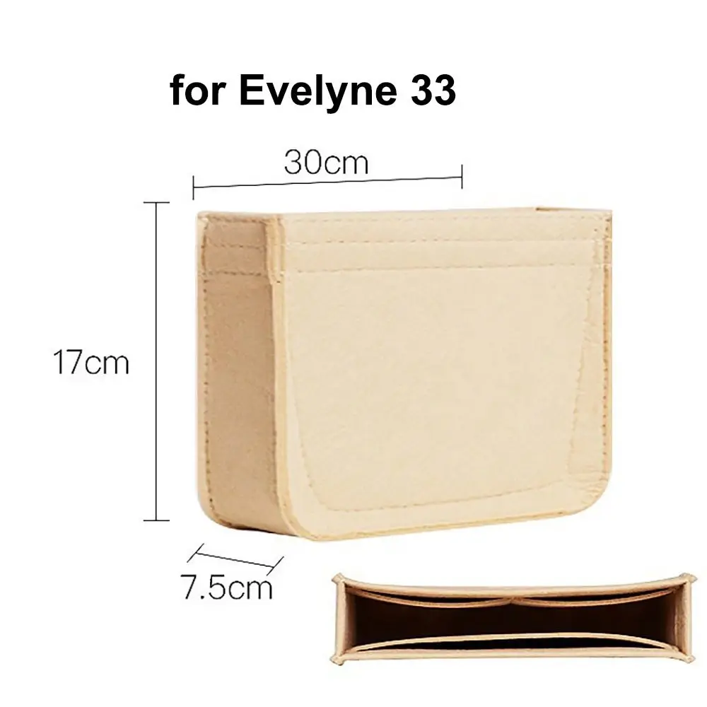 Multi-Pocket Bag Organizer for Evelyne 16/29/33 Inner Bag Storage Bag Felt Handbag Insert Bag Purse Liner Bag thumbnail 4