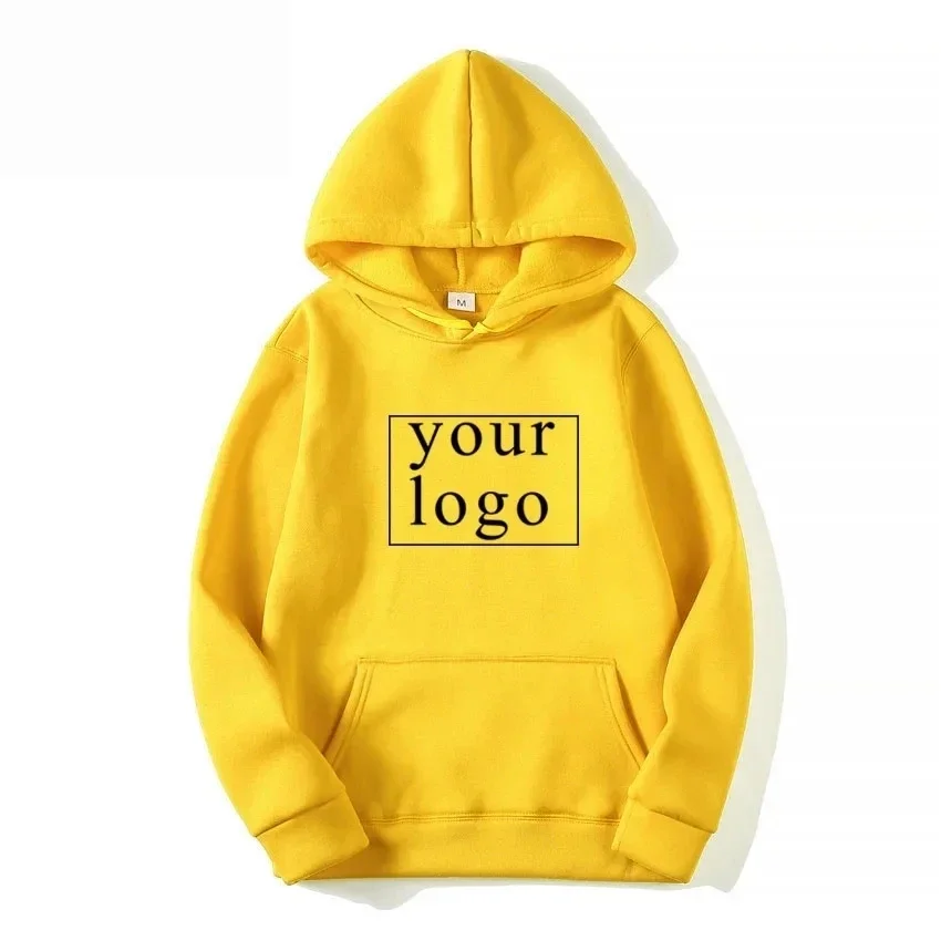 2024 Man Woman Casual Custom Printed Text DIY Hoodie Customized Logo Personalized Hoody Custom Hoodies Text Logo Sweatshirt thumbnail 3