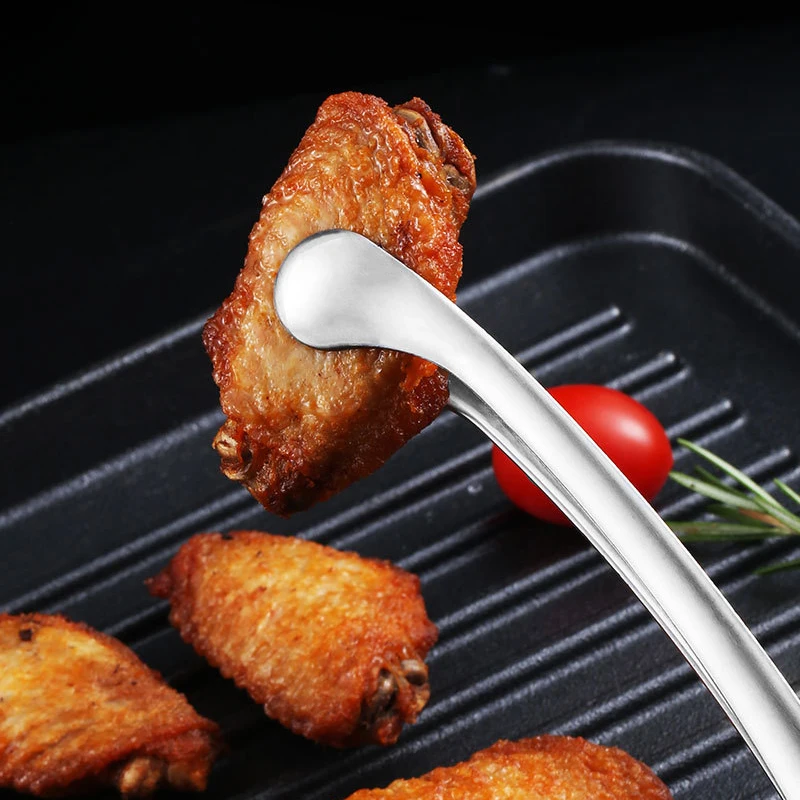 304 Stainless Steel Grill Tongs Korean BBQ Tongs Kitchen Tweezers Long Barbecue Meat Food Tongs Steak Clips Kitchen Accessories thumbnail 4