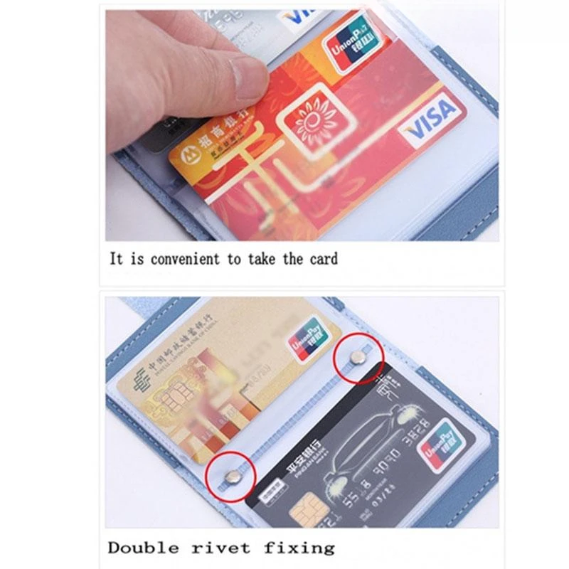 New Anti-theft ID Credit Card Holder Fashion Women's 26 Cards Slim PU Leather Pocket Case Purse Wallet Bag for Women Men Female thumbnail 6