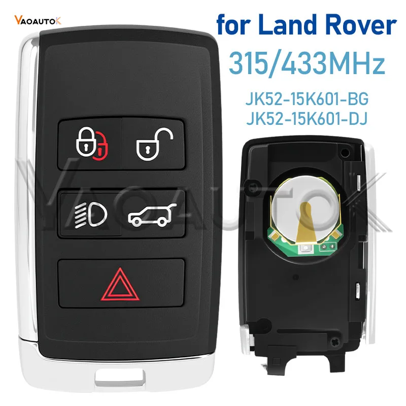 Smart Remote Key 2018-2023 Fob For Land Rover for Range Rover Evoque 5 Buttons 315MHz 434MHz Fob JK52-15K601-BG JK52-15K601-DJ
