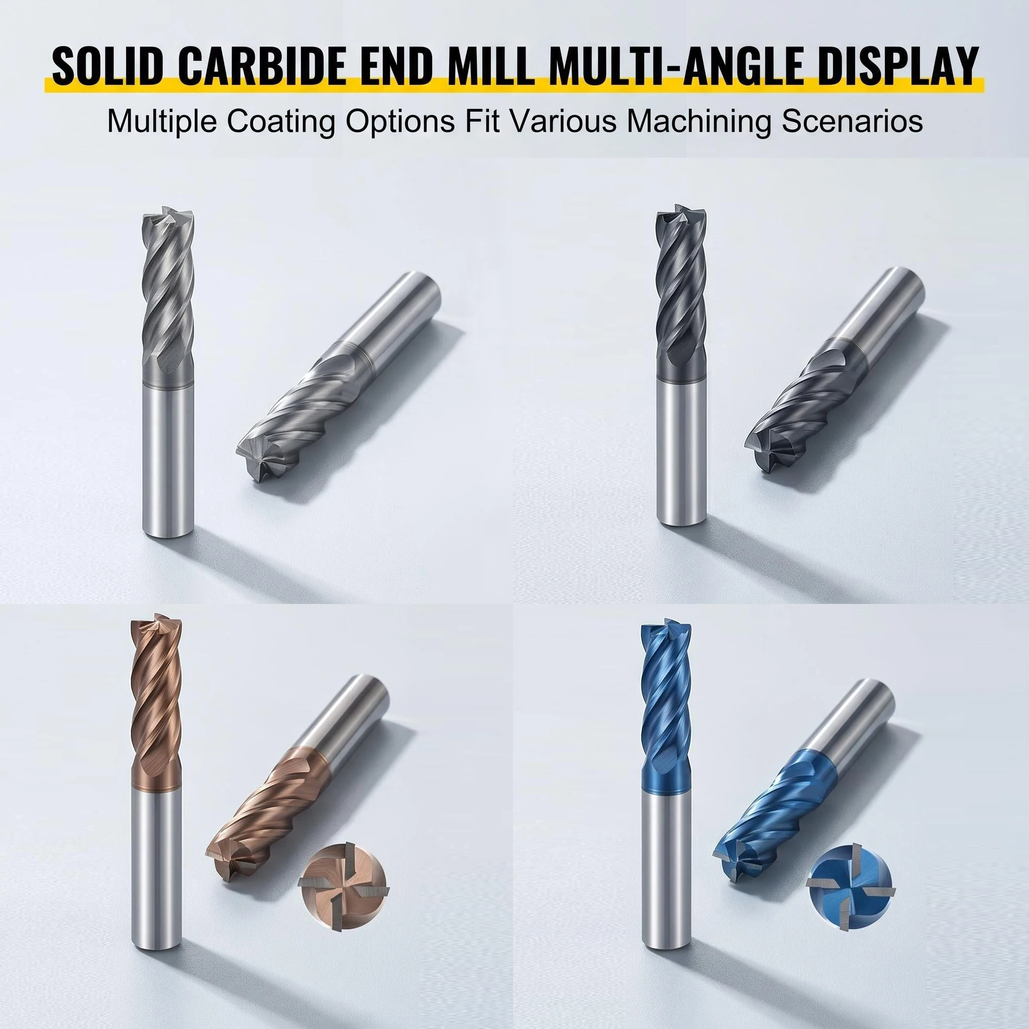 Tooleye Carbide End Mills Cutting Tool For CNC Maching Alloy Coating Flat Metal Cutter 2/4 Flutes Tungsten Steel Milling Cutter thumbnail 6