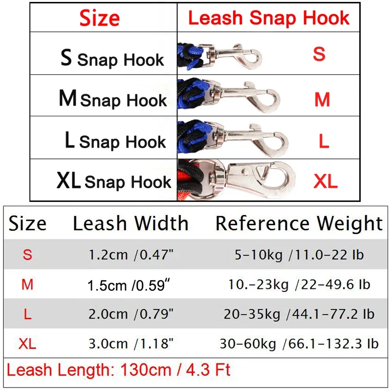 Heavy Duty Large Dog Leash Durable Nylon Braided Lead for Small Medium Big Dogs Bully Walking Hunting Camping Pet Accessories thumbnail 2